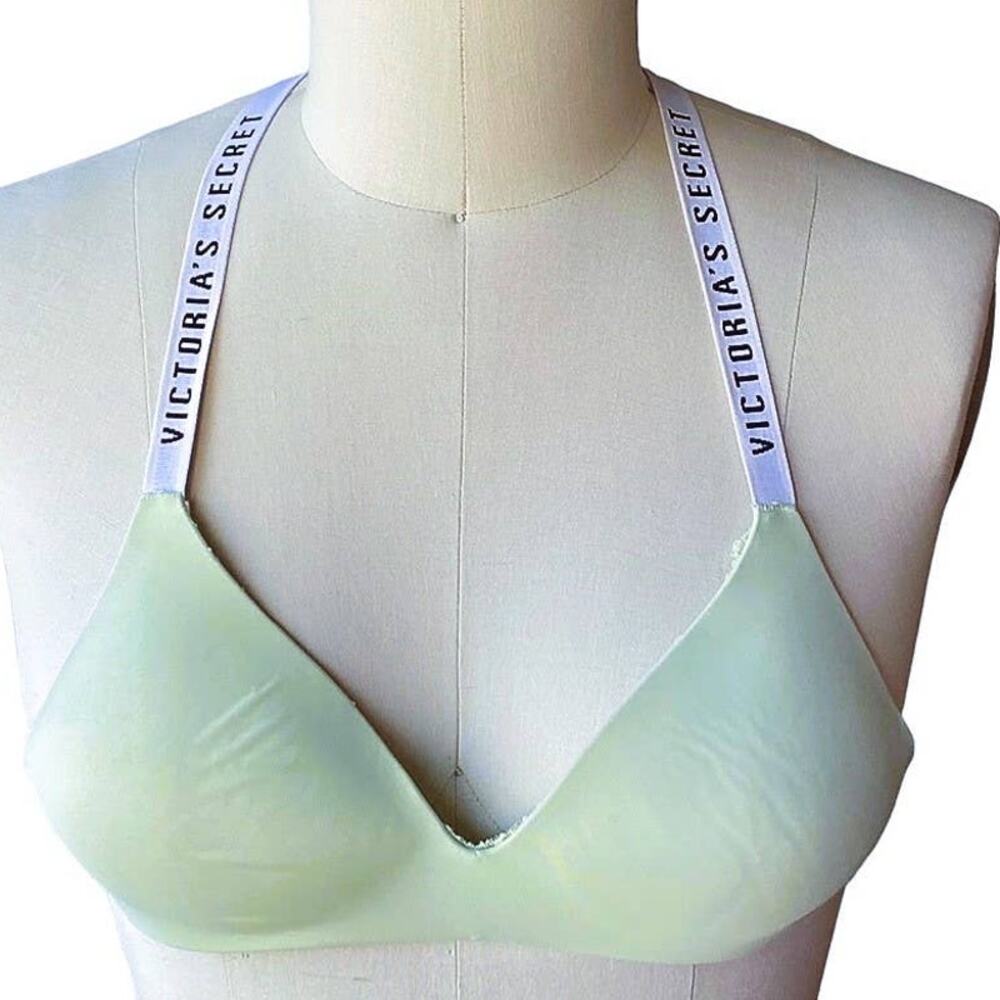 VICTORIA'S SECRET Lime Green T-Shirt Lined Padded Wireless Bra ~ Womens Size 32B